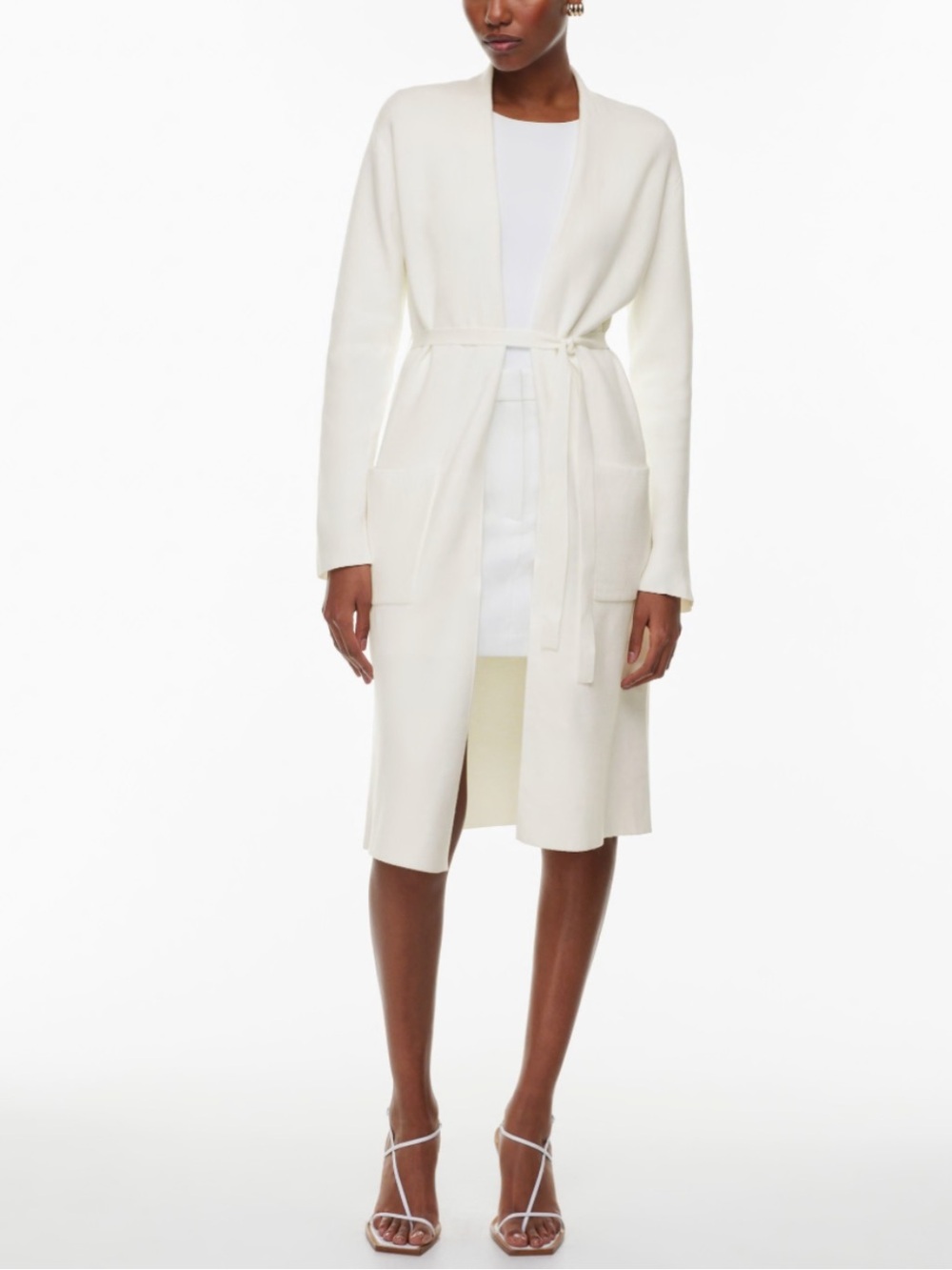 Aritzia Babaton Ty Long Cardigan Ivory Size Medium